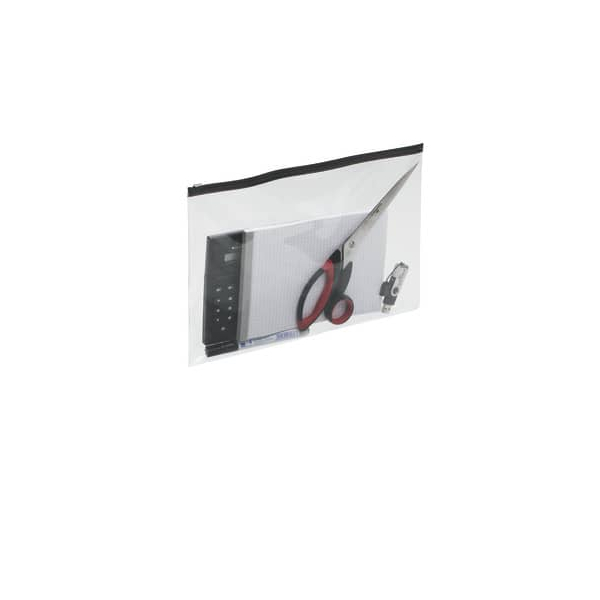 5 Stück Durable Reißverschlusstasche  A4 transparent  schwarz 4005546217345 Durable