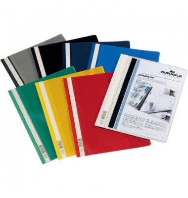 Schnellhefter DURAPLUS 257900, A4, farbig sortiert, Polyvinylchlorid (PVC), Vorderdeckel transparent