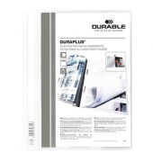 Präsentationshefter DURAPLUS 257902, A4+, weiß, Polyvinylchlorid (PVC), Vorderdeckel transparent