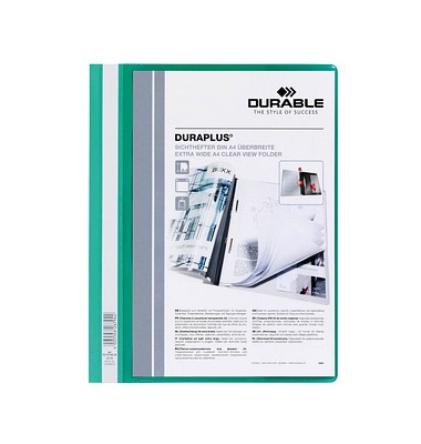 Präsentationshefter DURAPLUS 257905, A4+, grün, Polyvinylchlorid (PVC), Vorderdeckel transparent Präsentationshefter DURAPLUS 257905, A4+, grün, Polyvinylchlorid (PVC), Vorderdeckel transparent