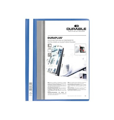 Präsentationshefter DURAPLUS 257906, A4+, hellblau, Polyvinylchlorid (PVC), Vorderdeckel transparent
