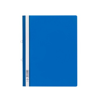 Schnellhefter Serie 2580 258006, A4+, blau, Polyvinylchlorid (PVC), 80g, Vorderdeckel transparent
