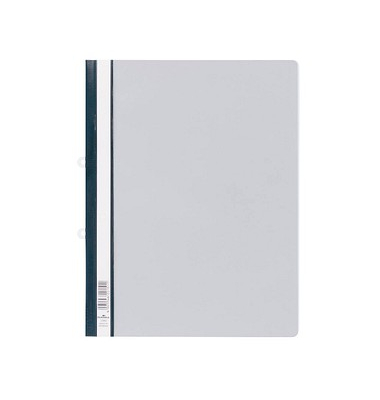 Schnellhefter Serie 2580 258010, A4+, grau, Polyvinylchlorid (PVC), 80g, Vorderdeckel transparent