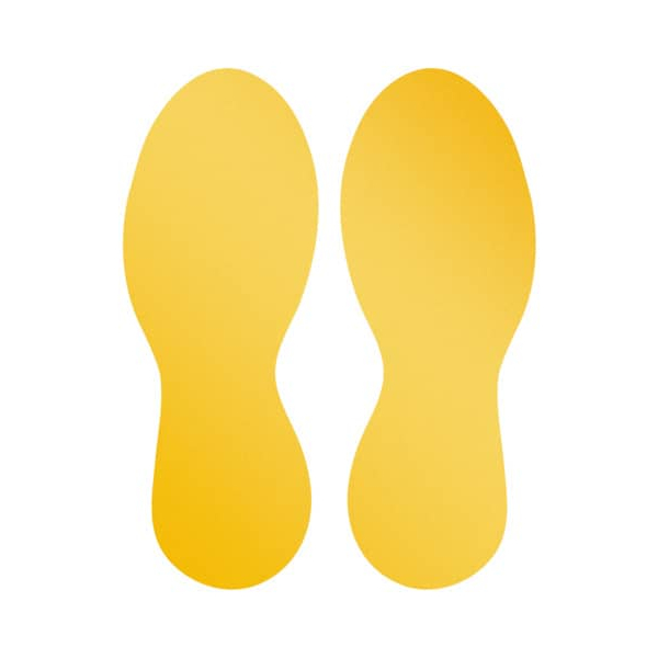 4005546727233 - 104704 Bodenmarkierungsform Fuß ablösbar Gelb 5 Paar (b x h) 90 mm x 240 mm - Durable