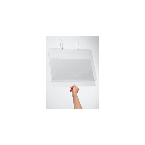 4005546730455 - Plakattasche DURABLE A3 Hoch- & Querformat 2-seitig für bis zu 2 Blatt Kabelbinder wasserdicht B 350 x T 06 x H 460 mm transparent 5 Stück