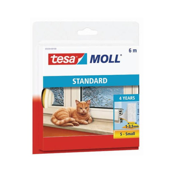 10 Stück Tesa Langzeitdichtungsband tesamoll weiß 4005800157271 Tesa 6 Meter
