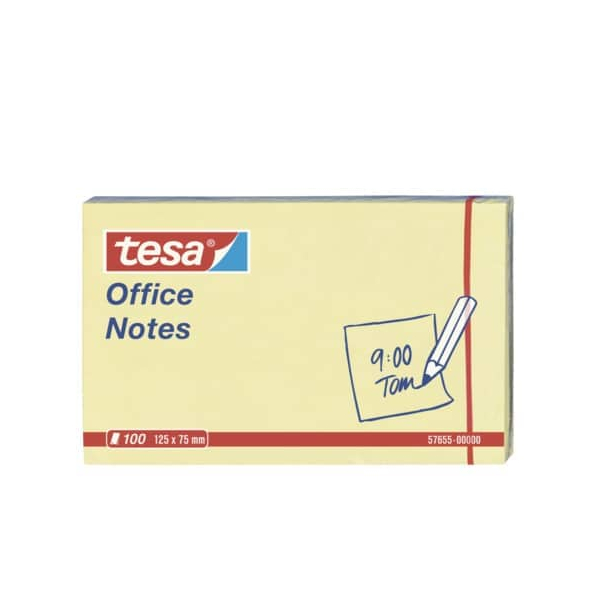 12 Stück Tesa Haftnotizen 57655-00000-05, Office Notes, 125x75mm, gelb, ohne, rechteckig 4005800192791 Tesa 100 Blatt