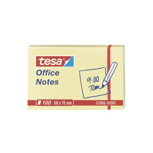 12 Stück Tesa Haftnotizen 57656-00001-05, Office Notes, 50x75mm, gelb, ohne, rechteckig 4005800195075 Tesa 100 Blatt