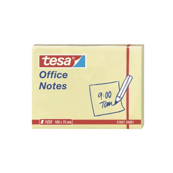 12 Stück Tesa Haftnotizen 57657-00001-05, Office Notes, 100x75mm, gelb, rechteckig 4005800195082 Tesa 100 Blatt