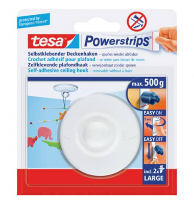 Klebehaken, 58029-00029-00, bis 0,5kg, wei&szlig;