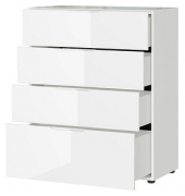 GERMANIA Kommode Oakland 3695-84 weiß,glas keine Fachböden 83,0 x 42,0 x 102,0 cm