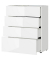 GERMANIA Kommode Oakland 3695-84 weiß,glas keine Fachböden 83,0 x 42,0 x 102,0 cm