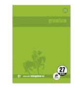 Collegeblock Premium LIN 27 - A4, 80 Blatt, 90 g/qm, grün, liniert mit Doppelrand