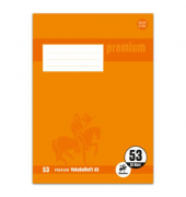 Vokabelheft 734010253 Premium, Lineatur 53 / liniert / 2 Spalten, A5, 90g, orange, 32 Blatt / 64 Seiten