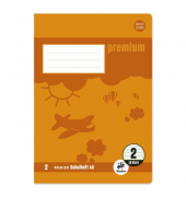 Schulheft Premium Lineatur 2 (2. Schuljahr) liniert DIN A5 ohne Rand, 16 Blatt
