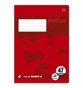 Schulheft 734010347 Premium, Lineatur 47 / kariert / keine, A4, 90g, rot, 16 Blatt / 32 Seiten