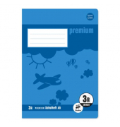 Schulheft 734010373 Premium, Lineatur 3R / Schreiblern-Lineatur, A5, 90g, blau, 16 Blatt / 32 Seiten