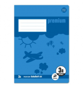 Schulheft Premium Lineatur 3R (3. Schuljahr) kariert DIN A4 Außenrand, 16 Blatt