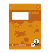 Schulheft 734010602 Premium, Lineatur 2 / Schreiblern-Lineatur / keine, A5, 90g, orange, 32 Blatt / 64 Seiten