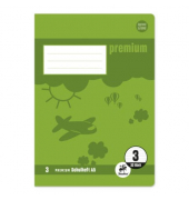 Schulheft 734010603 Premium, Lineatur 3 / Schreiblern-Lineatur, A5, 90g, grün, 32 Blatt / 64 Seiten