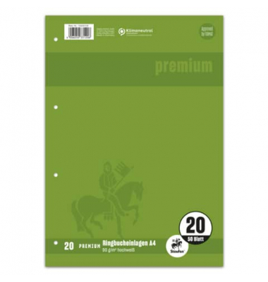 Ringbucheinlagen 734033120 PREMIUM Top-90, blanko, A4, 90g, 4-fach-Lochung