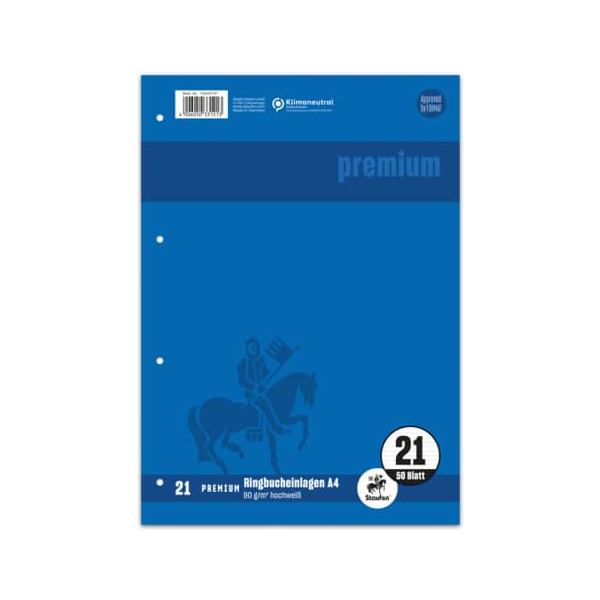 4006050331213 - Ringbucheinlagen 734033121 PREMIUM Top-90 liniert A4 90g 4-fach-Lochung 4006050331213 50 Blatt