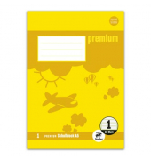 Schulblock PREMIUM LIN 1 - A5, 50 Blatt, 90 g/qm, liniert farbig