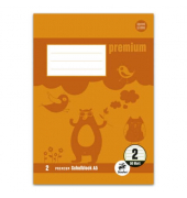 Schulblock PREMIUM LIN 2 - A5, 50 Blatt, 90 g/qm, liniert farbig