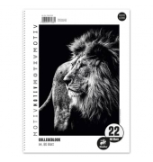 Collegeblock 734047238 Style, Tier, Lineatur 22 / kariert mit Rand innen, A4, 70g, sortiert, 80 Blatt