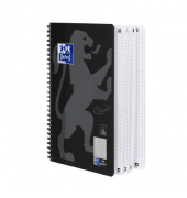 Collegeblock 400121613 touch, Lineatur 28 / kariert mit Rand innen/außen, B5, 90g, schwarz, 80 Blatt