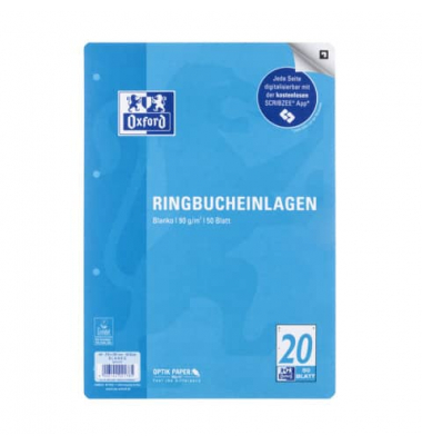 Ringbucheinlagen 400131444, blanko, A4, 90g, 4-fach-Lochung