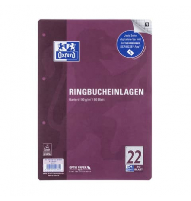Ringbucheinlagen 400131466, kariert, A4, 90g, 4-fach-Lochung