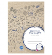 Schulheft 400146761 Recycling, Lineatur 3 / Schreiblern-Lineatur, A4, 80g, braun, 16 Blatt / 32 Seiten