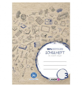Schulheft 400146761 Recycling, Lineatur 3 / Schreiblern-Lineatur / keine, A4, 80g, braun, 16 Blatt / 32 Seiten