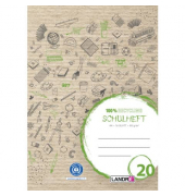 Schulheft 400146765 Recycling, Lineatur 20 / blanko, A4, 80g, braun, 16 Blatt / 32 Seiten