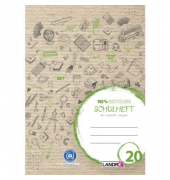 Schulheft 400146765 Recycling, Lineatur 20 / blanko / keine, A4, 80g, braun, 16 Blatt / 32 Seiten