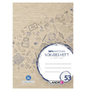 Vokabelheft 400146772 Recycling, Lineatur 53 / liniert / 2 Spalten, A5, 80g, braun, 32 Blatt / 64 Seiten