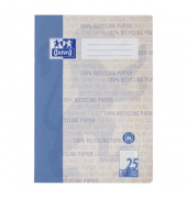Schulheft 400158978 Recycling, Lineatur 25 / liniert mit wei&szlig;em Rand / keine, A4, 90g, blau, 16 Blatt / 32 Seiten