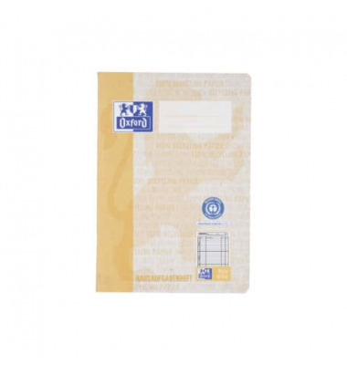 Hausaufgabenheft 400159418 Recycling, Lineatur SL / liniert / 4 Spalten, A5, 90g, gelb, 48 Blatt / 96 Seiten