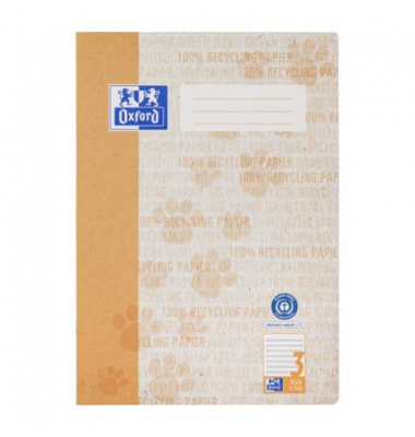 Schulheft 400159471 Recycling, Lineatur 3 / Schreiblern-Lineatur, A4, 90g, orange, 16 Blatt / 32 Seiten