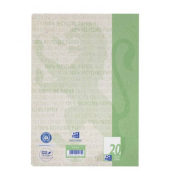 Schulheft 400159475 Recycling, Lineatur 20 / blanko / keine, A4, 90g, dunkelgr&uuml;n, 16 Blatt / 32 Seiten