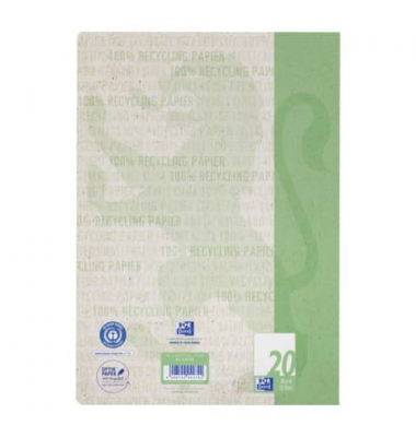 Schulheft 400159475 Recycling, Lineatur 20 / blanko, A4, 90g, dunkelgrün, 16 Blatt / 32 Seiten