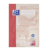 Schulheft 400159479 Recycling, Lineatur 22 / kariert, A4, 90g, rot, 16 Blatt / 32 Seiten