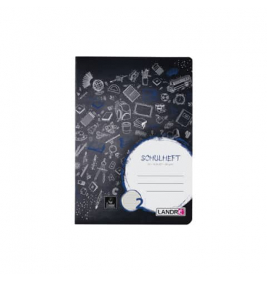 Schulheft 100050068 Schulheft-Serie, Lineatur 2 / liniert, A5, 80g, schwarz, 16 Blatt / 32 Seiten