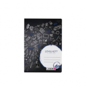 Schulheft 100050077, Lineatur dm / liniert mit Rahmen / keine, A5, 80g, schwarz, 16 Blatt / 32 Seiten