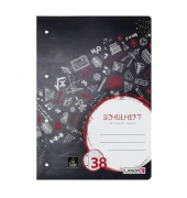 Schulheft 100050046, Lineatur 38 / kariert mit Rand innen/au&szlig;en / keine, A4, 80g, schwarz, 16 Blatt / 32 Seiten