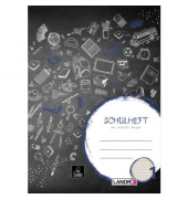 Schulheft 100050030, Lineatur 1 / Schreiblern-Lineatur, A4, 80g, schwarz, 16 Blatt / 32 Seiten