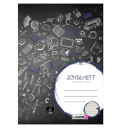 Schulheft 100050030, Lineatur 1 / Schreiblern-Lineatur / keine, A4, 80g, schwarz, 16 Blatt / 32 Seiten