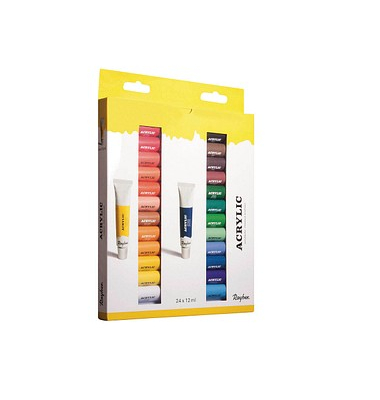 Rayher Künstler-Set Acrylfarben farbsortiert 24 x 12,0  ml
