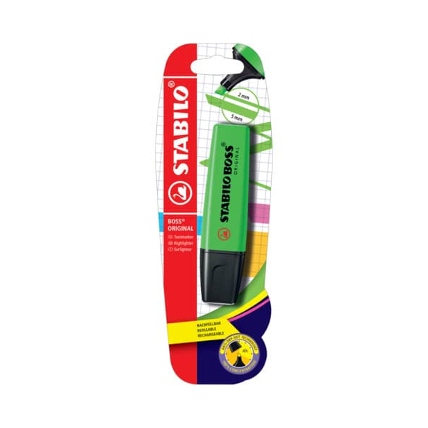 10 Stück Stabilo Textmarker STABILO BOSS ORIGINAL, B-10138-10, grün, 2-5mm Keilspitze 4006381101387 Stabilo